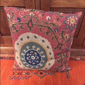 Pottery barn embroidered floor pillow cover, 24x25, like new insert NOT included